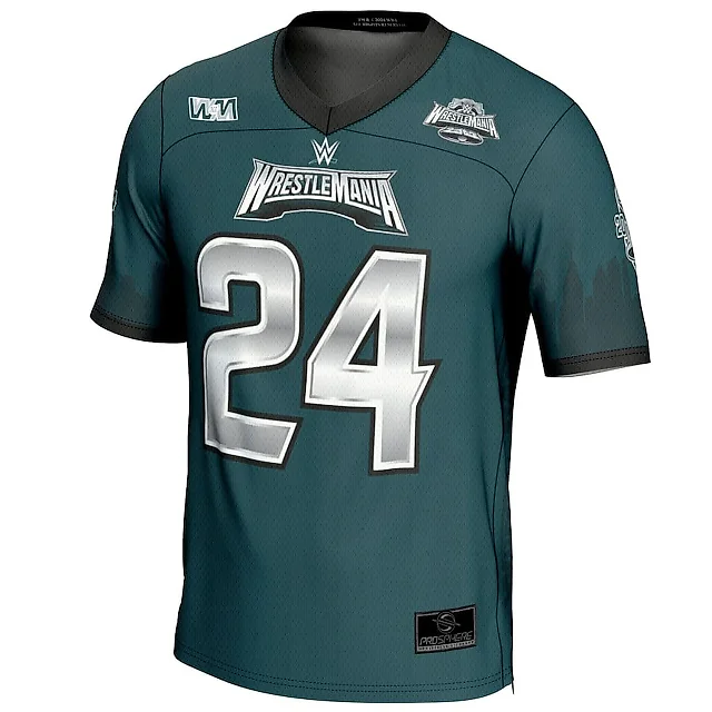 Zennovawear WrestleMania 40 Football Jersey 24 All Over Printed - Men Green