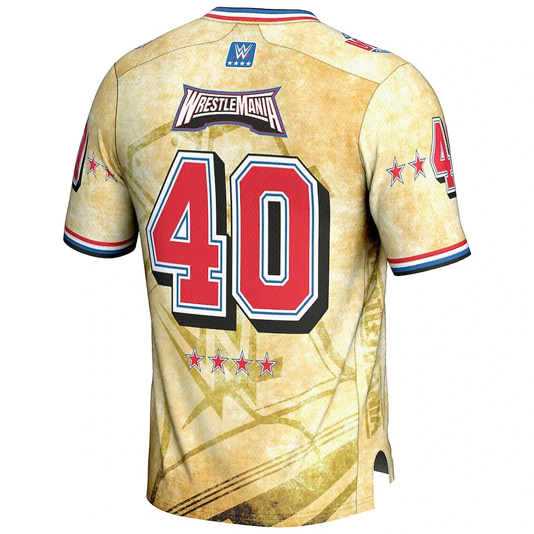 Zennovawear WrestleMania 40 Football Jersey All Over Printed - Men Yellow