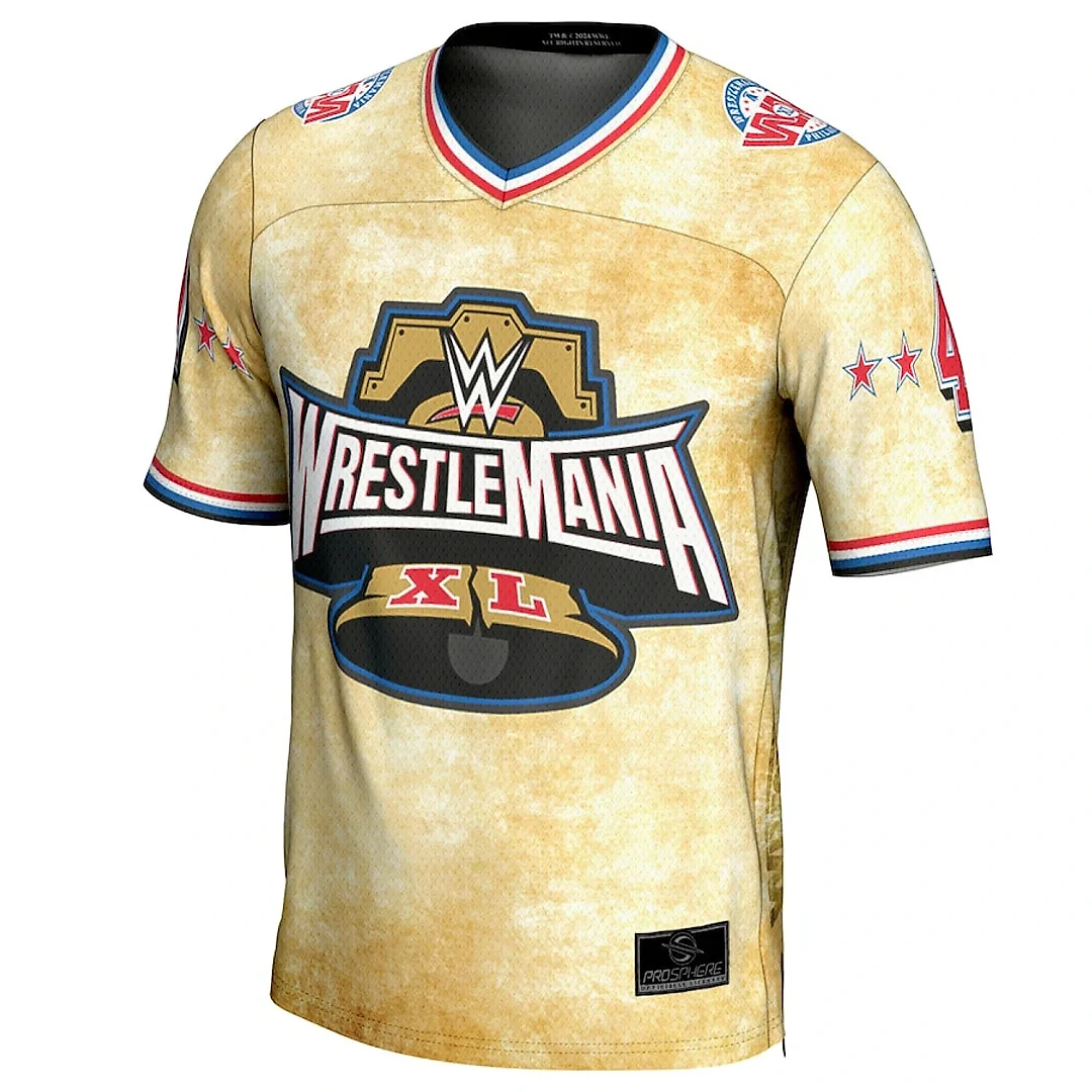 Zennovawear WrestleMania 40 Football Jersey All Over Printed - Men Yellow