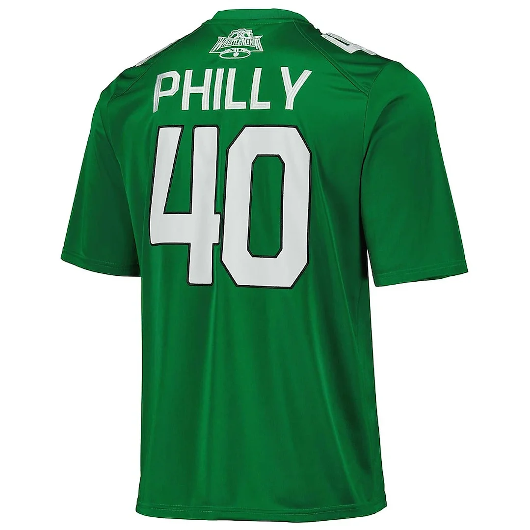 Zennovawear WrestleMania 40 Replica Football Jersey Graphics Pattern - Green/White