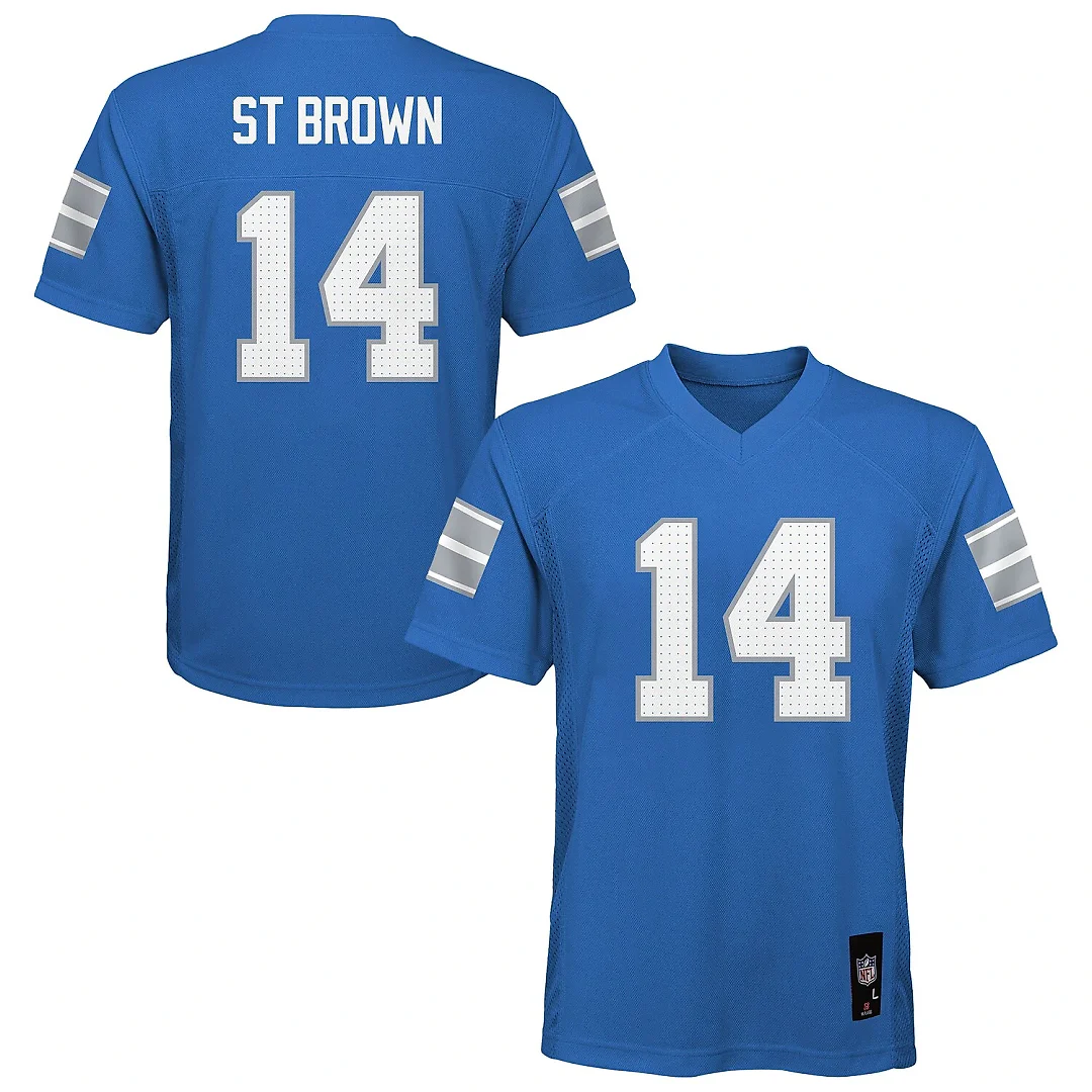 Zennovawear Amon-Ra St. Brown Detroit Lions Youth Replica Jersey - Blue