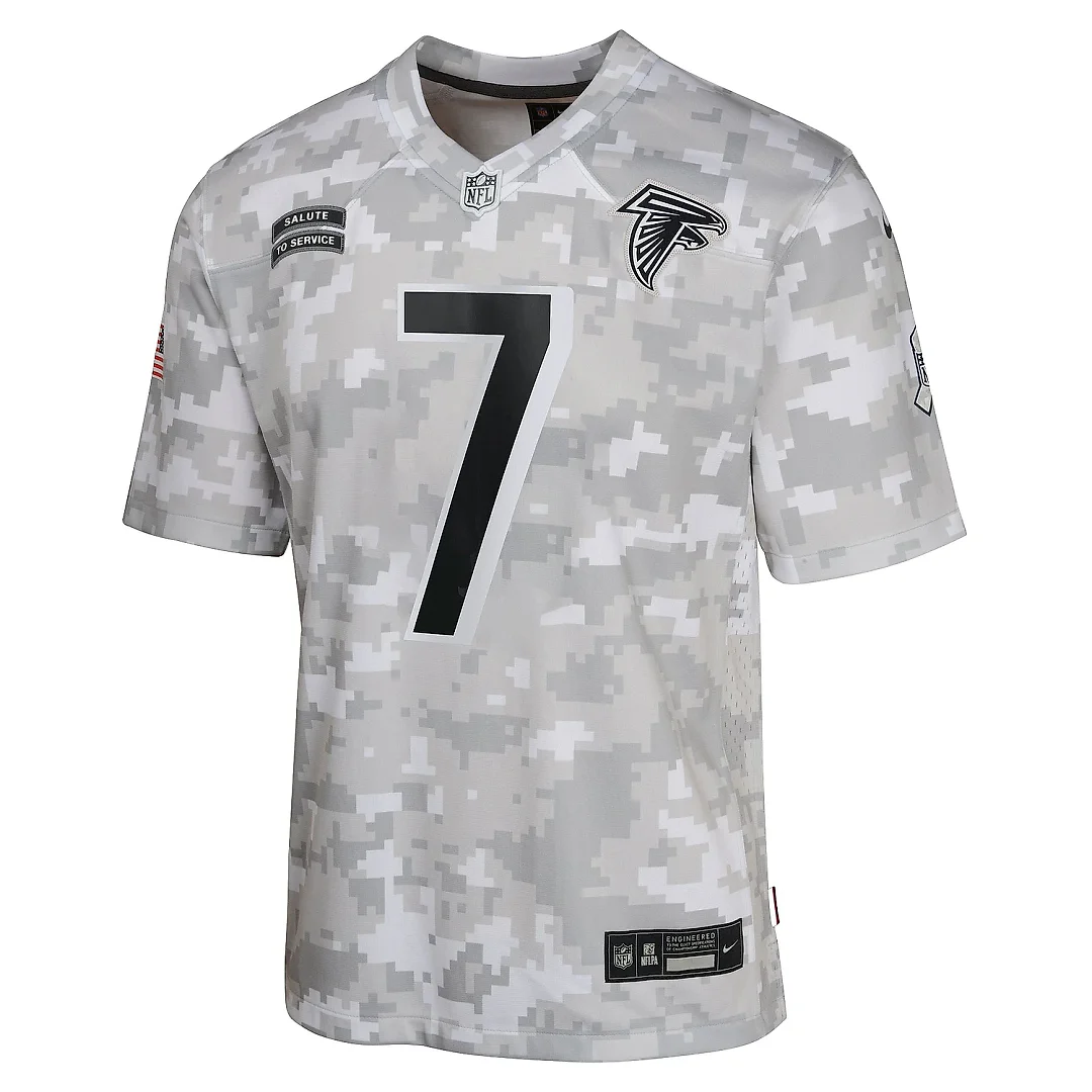 Zennovawear Youth Atlanta Falcons Bijan Robinson Arctic Camo 2024 Salute to Service Game Jersey