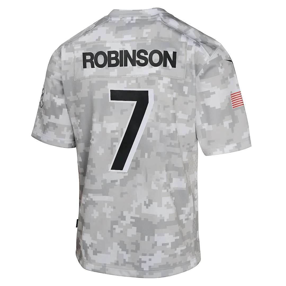 Zennovawear Youth Atlanta Falcons Bijan Robinson Arctic Camo 2024 Salute to Service Game Jersey