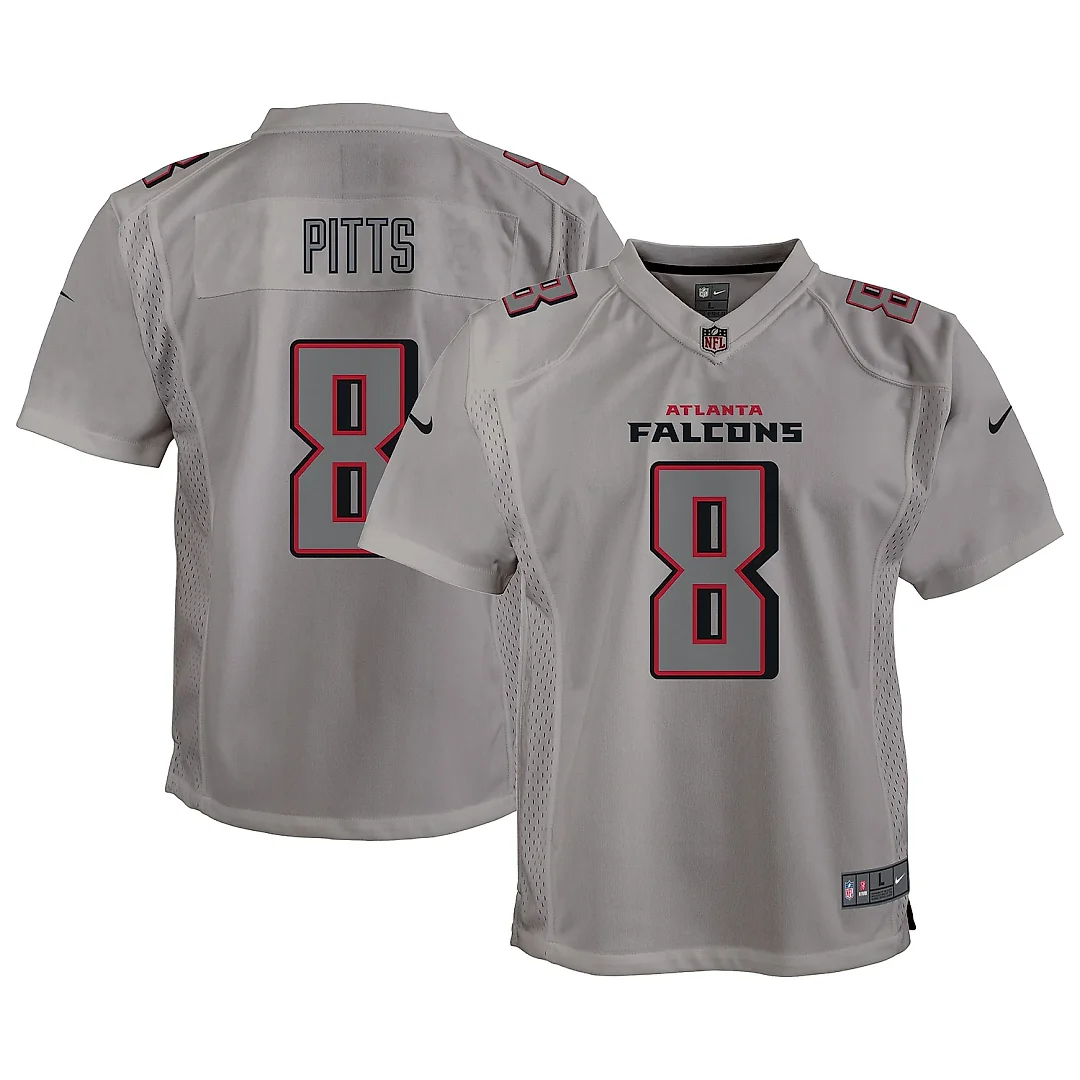 Zennovawear Youth Atlanta Falcons Kyle Pitts Gray Atmosphere Game Jersey