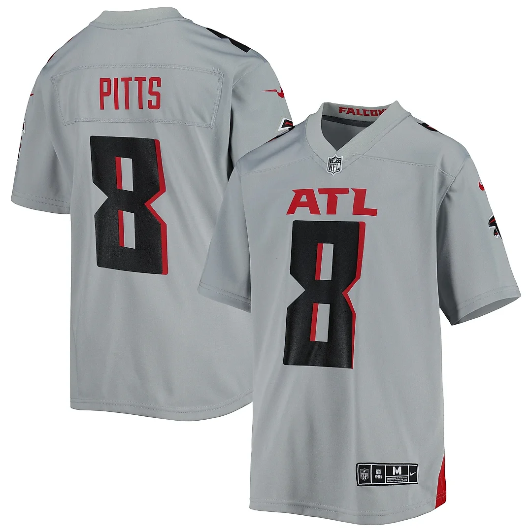 Zennovawear Youth Atlanta Falcons Kyle Pitts Gray Inverted Game Jersey