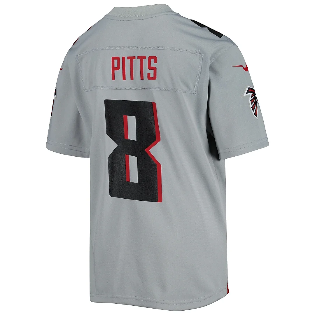 Zennovawear Youth Atlanta Falcons Kyle Pitts Gray Inverted Game Jersey