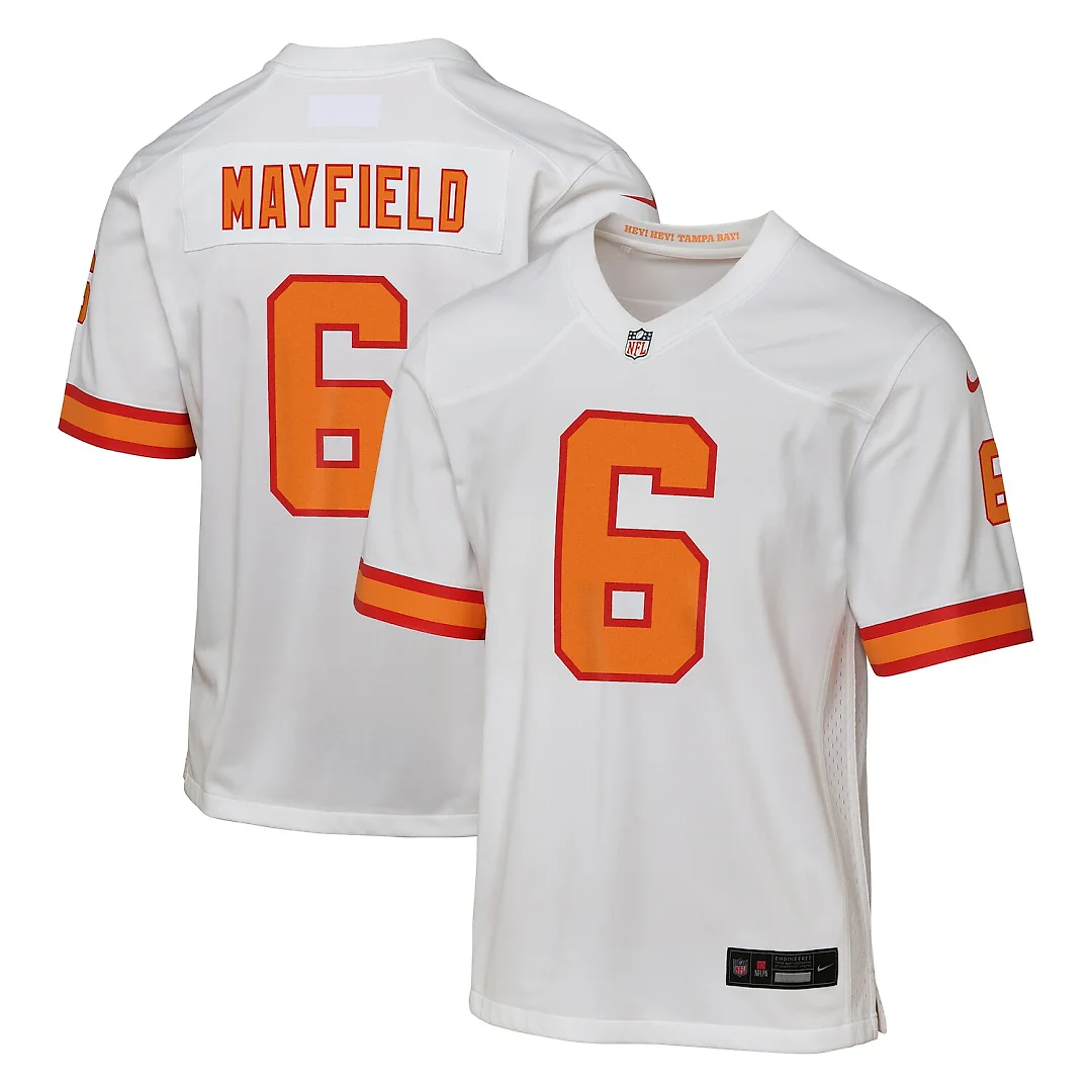 Zennovawear Baker Mayfield '76 Tampa Bay Buccaneers Youth Game Jersey - White
