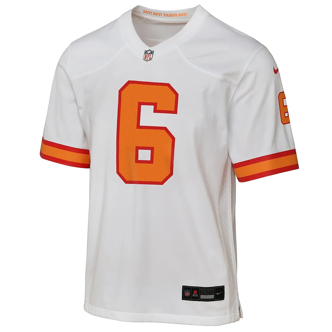Zennovawear Baker Mayfield '76 Tampa Bay Buccaneers Youth Game Jersey - White