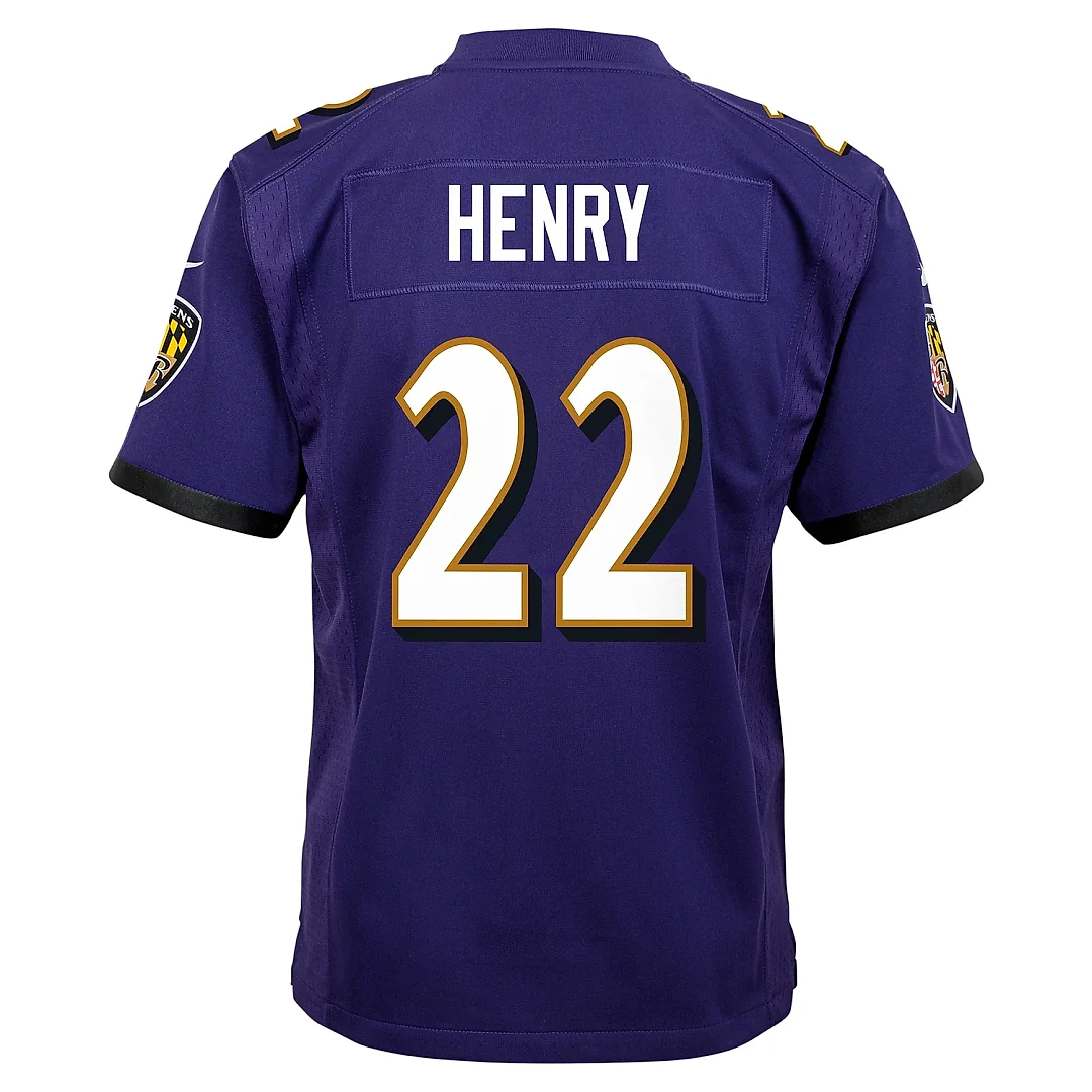 Zennovawear Youth Baltimore Ravens Derrick Henry Purple Team Player Game Jersey