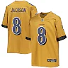 Zennovawear Youth Baltimore Ravens Lamar Jackson Gold Inverted Team Game Jersey