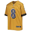Zennovawear Youth Baltimore Ravens Lamar Jackson Gold Inverted Team Game Jersey