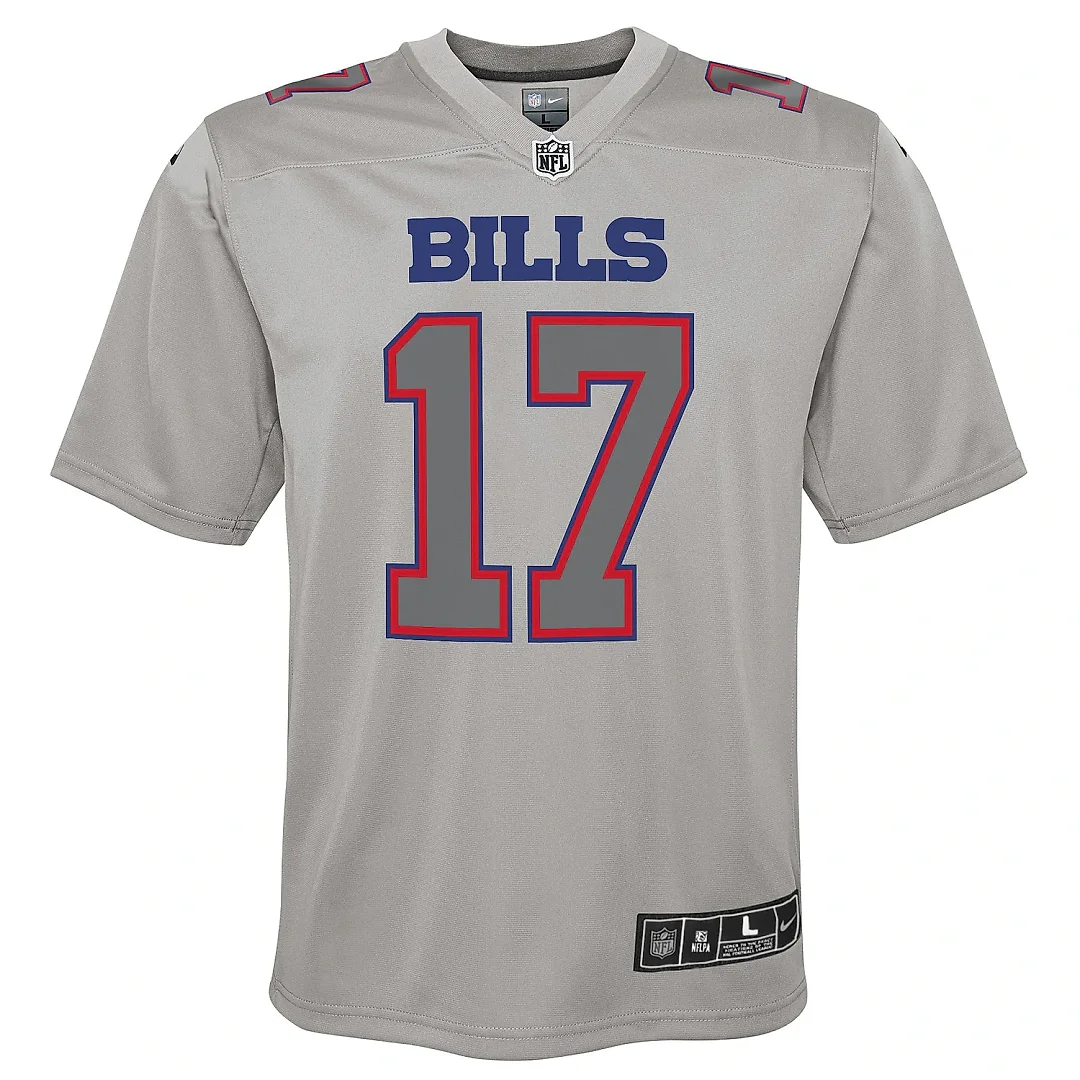 Zennovawear Youth Buffalo Bills Josh Allen Gray Atmosphere Game Jersey