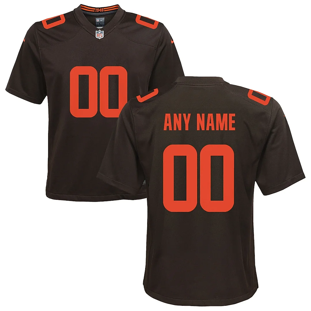 Zennovawear Youth Cleveland Browns Brown Alternate Custom Game Jersey