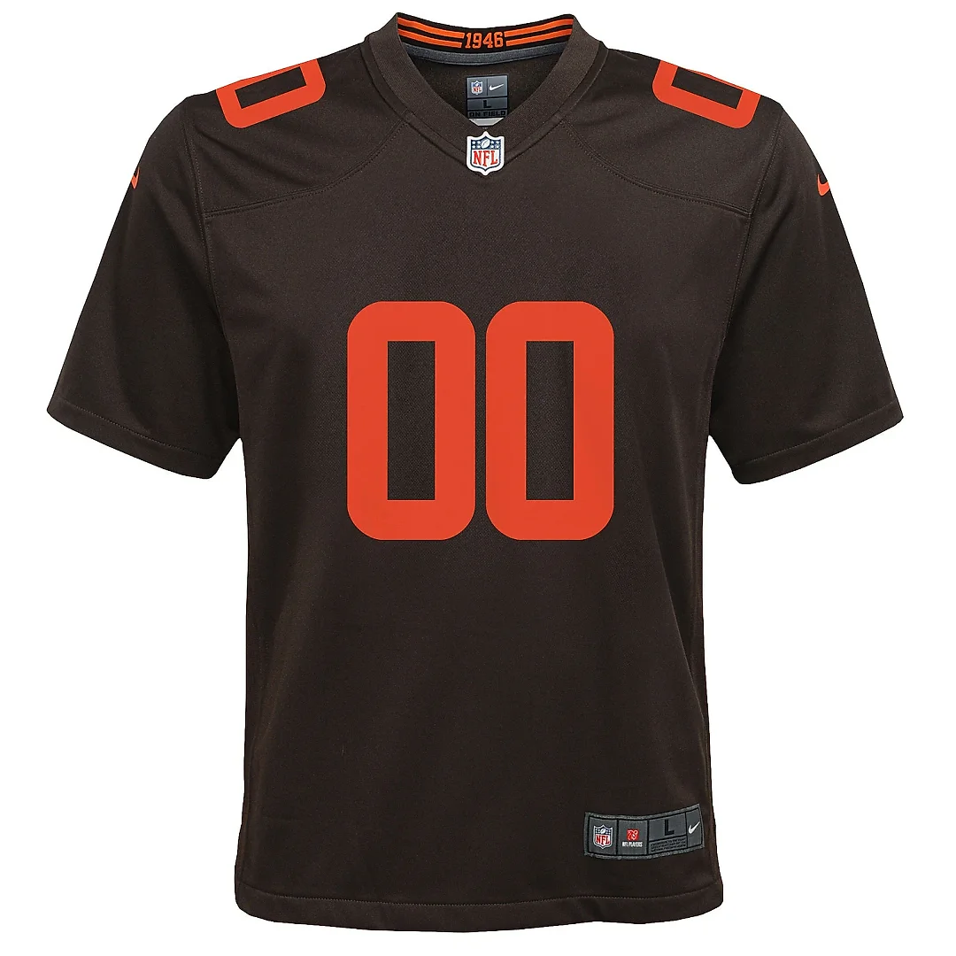 Zennovawear Youth Cleveland Browns Brown Alternate Custom Game Jersey