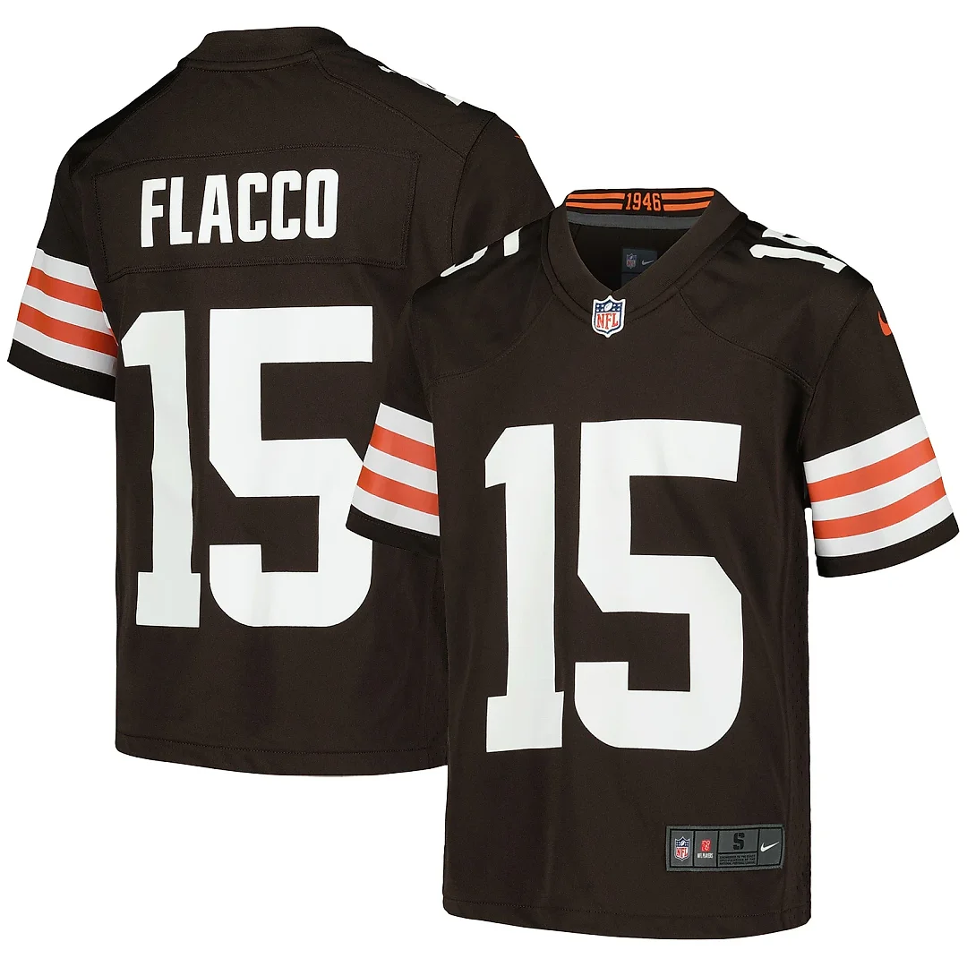 Zennovawear Youth Cleveland Browns Joe Flacco Brown Game Jersey