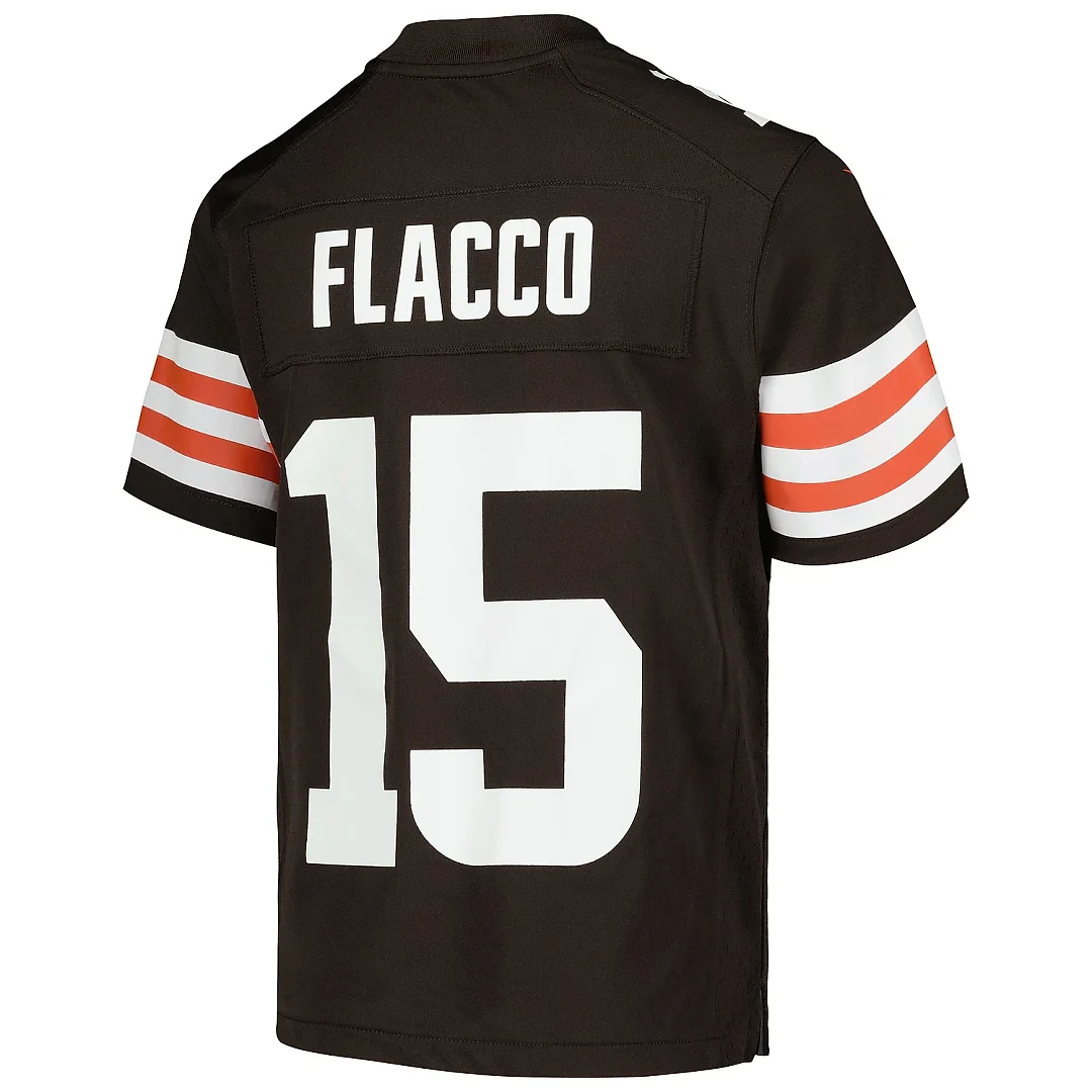 Zennovawear Youth Cleveland Browns Joe Flacco Brown Game Jersey