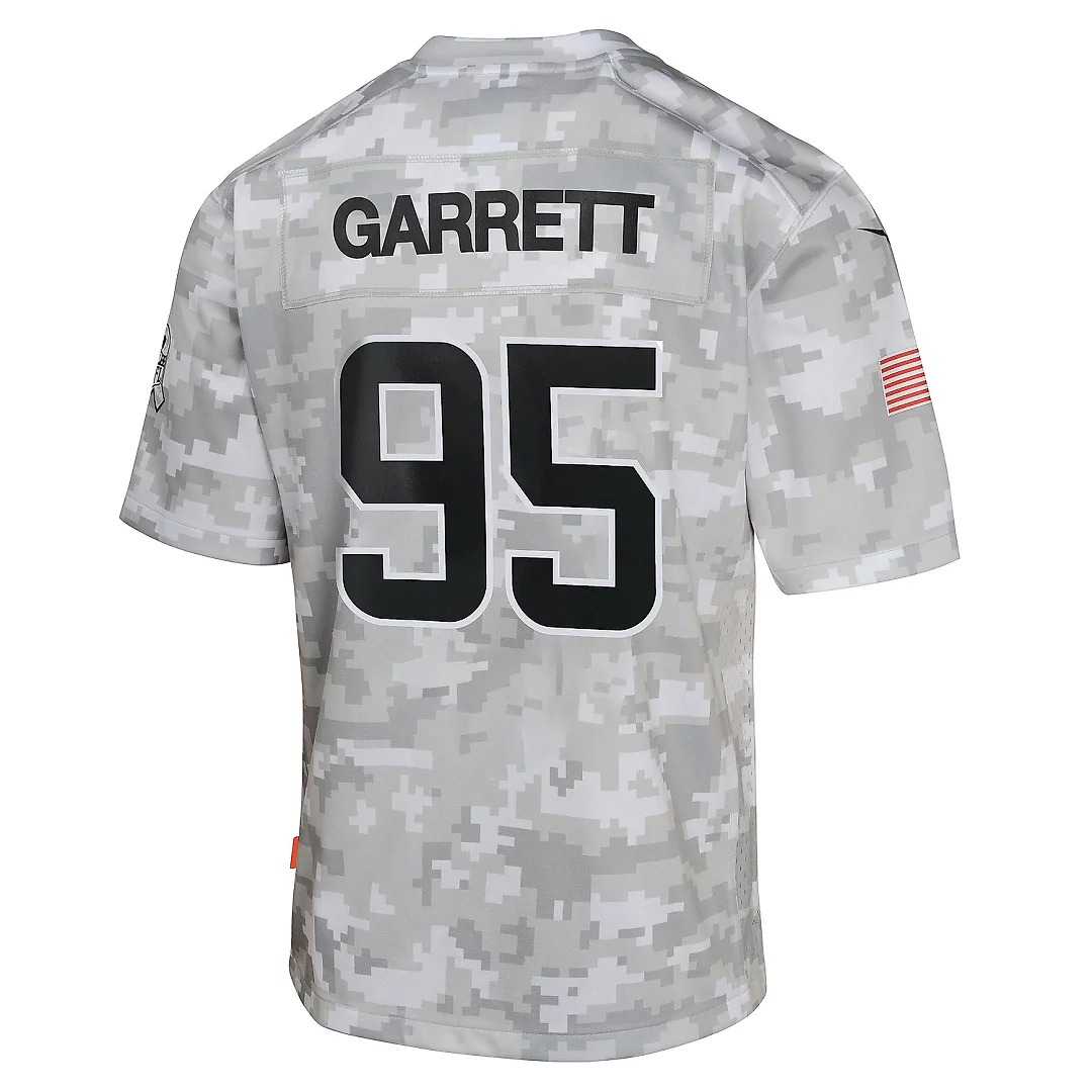 Zennovawear Youth Cleveland Browns Myles Garrett Arctic Camo 2024 Salute to Service Game Jersey