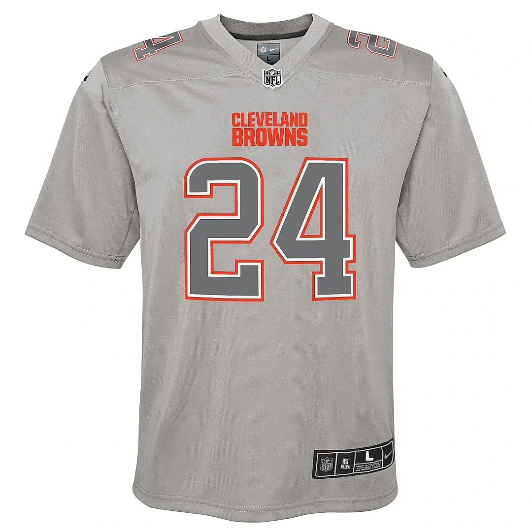 Zennovawear Youth Cleveland Browns Nick Chubb Gray Atmosphere Game Jersey