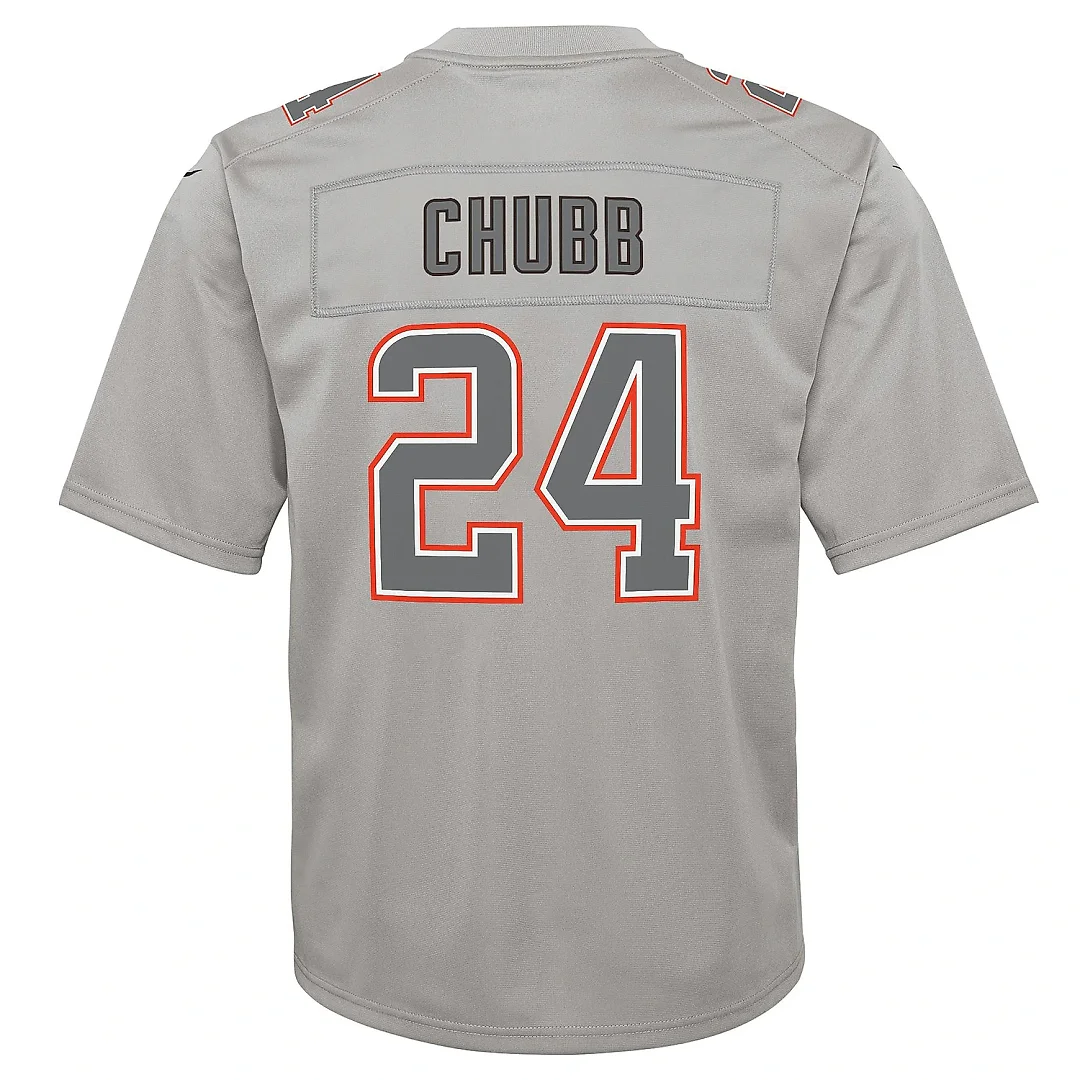 Zennovawear Youth Cleveland Browns Nick Chubb Gray Atmosphere Game Jersey