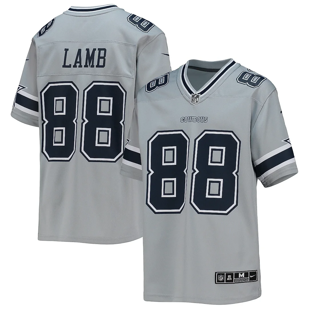 Zennovawear Youth Dallas Cowboys CeeDee Lamb Silver Inverted Team Game Jersey