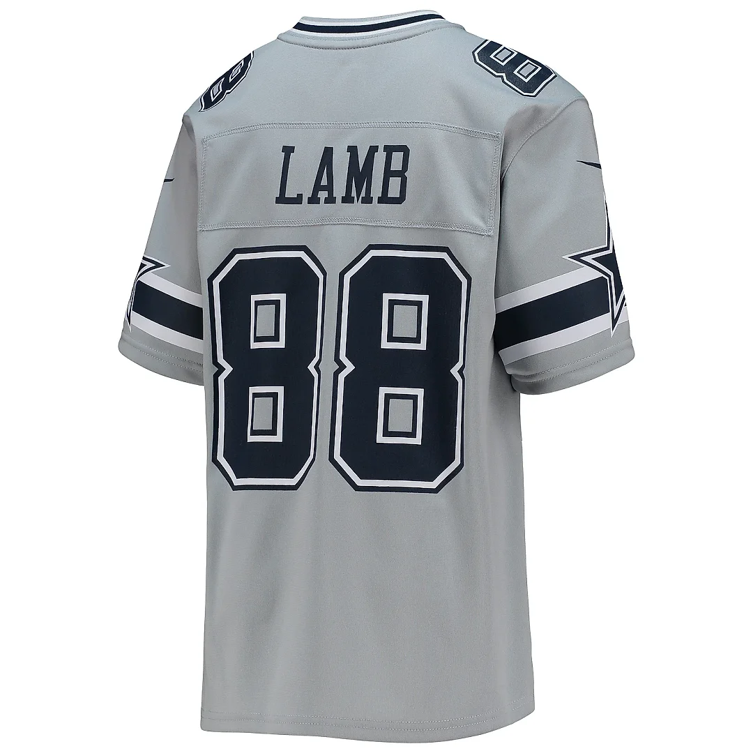 Zennovawear Youth Dallas Cowboys CeeDee Lamb Silver Inverted Team Game Jersey