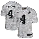 Zennovawear Youth Dallas Cowboys Dak Prescott Arctic Camo 2024 Salute to Service Game Jersey