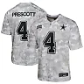 Zennovawear Youth Dallas Cowboys Dak Prescott Arctic Camo 2024 Salute to Service Game Jersey