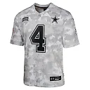 Zennovawear Youth Dallas Cowboys Dak Prescott Arctic Camo 2024 Salute to Service Game Jersey