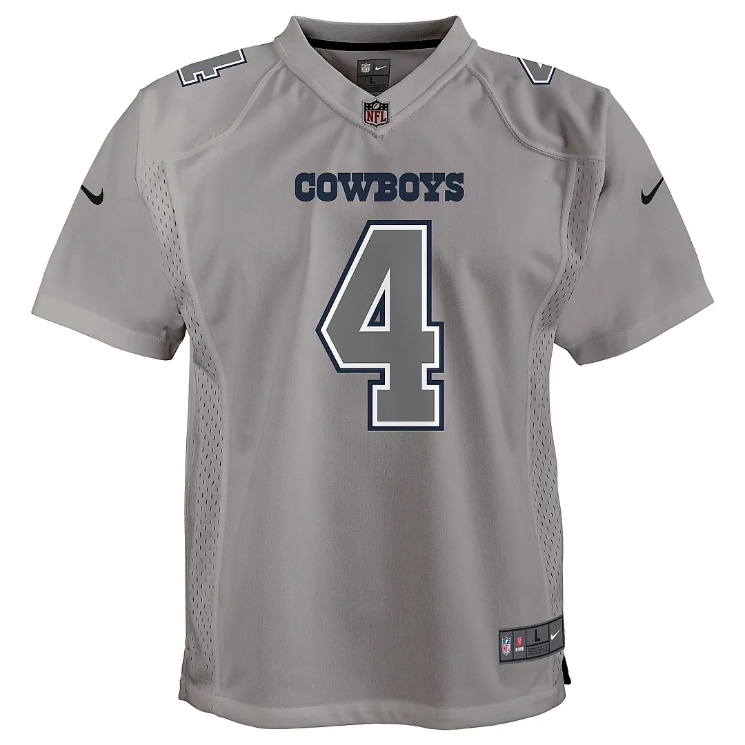 Zennovawear Youth Dallas Cowboys Dak Prescott Gray Atmosphere Game Jersey