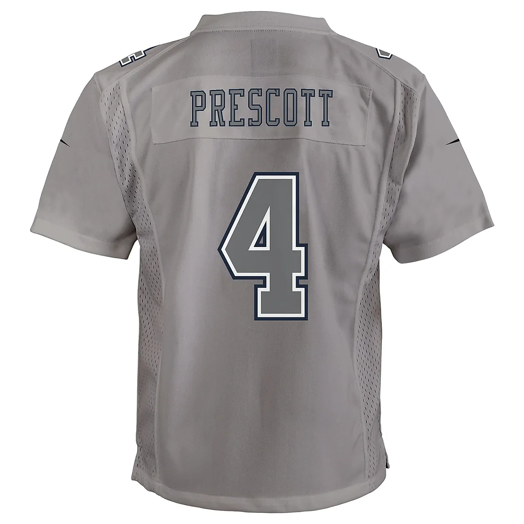 Zennovawear Youth Dallas Cowboys Dak Prescott Gray Atmosphere Game Jersey