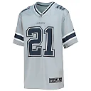 Zennovawear Youth Dallas Cowboys Ezekiel Elliott Silver Inverted Team Game Jersey