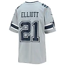 Zennovawear Youth Dallas Cowboys Ezekiel Elliott Silver Inverted Team Game Jersey