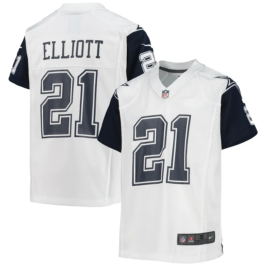 Zennovawear Youth Dallas Cowboys Ezekiel Elliott White Alternate Game Jersey