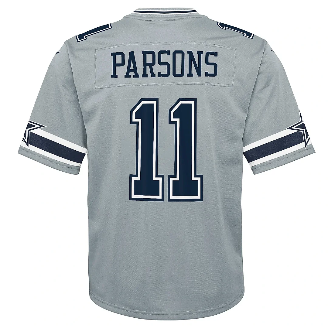 Zennovawear Youth Dallas Cowboys Micah Parsons Gray Inverted Game Jersey