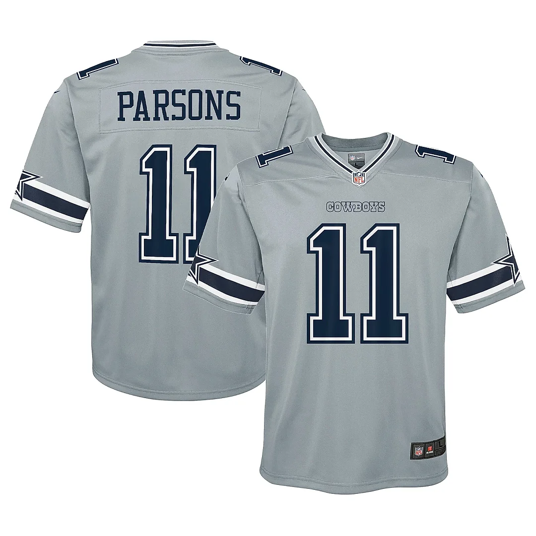 Zennovawear Youth Dallas Cowboys Micah Parsons Gray Inverted Game Jersey