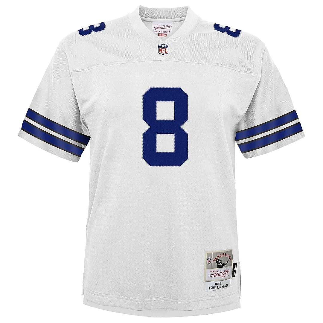 Zennovawear Youth Dallas Cowboys Troy Aikman Mitchell & Ness White Retired Player Legacy Jersey