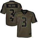 Zennovawear Youth Dallas Seattle Seahawks Russell Wilson Olive Salute To Service Game Jersey