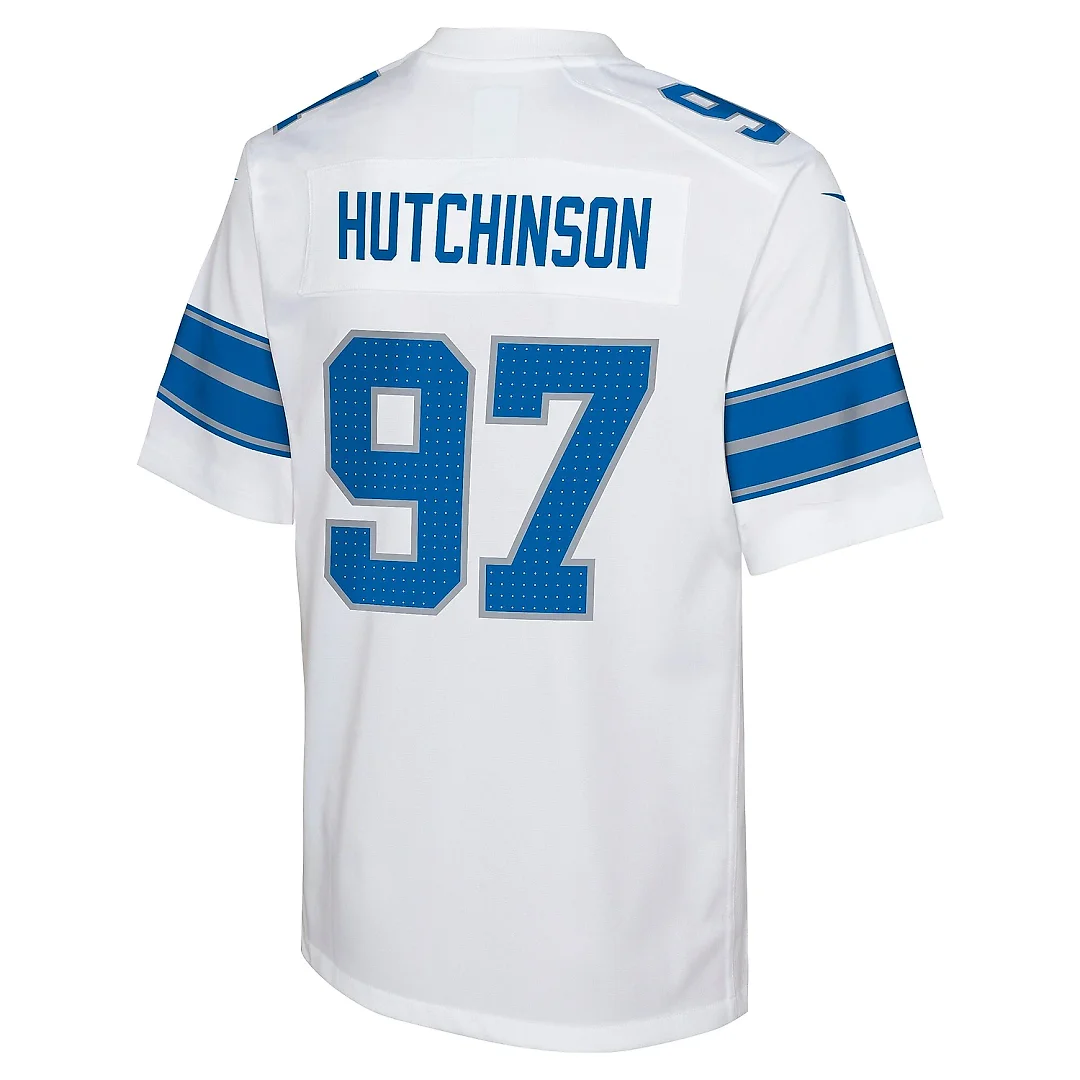 Zennovawear Youth Detroit Lions Aidan Hutchinson White Player Game Jersey