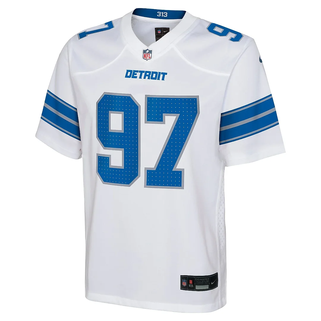 Zennovawear Youth Detroit Lions Aidan Hutchinson White Player Game Jersey