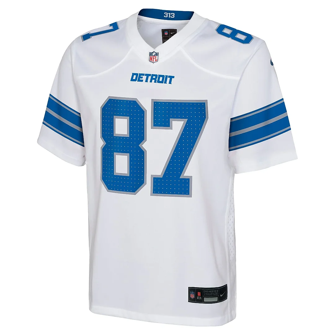 Zennovawear Youth Detroit Lions Sam LaPorta White Player Game Jersey