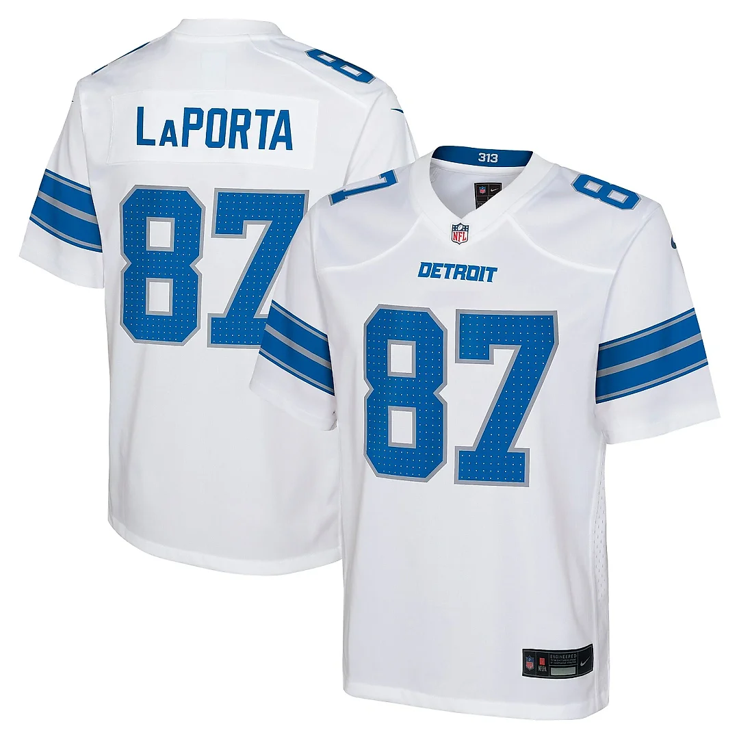 Zennovawear Youth Detroit Lions Sam LaPorta White Player Game Jersey