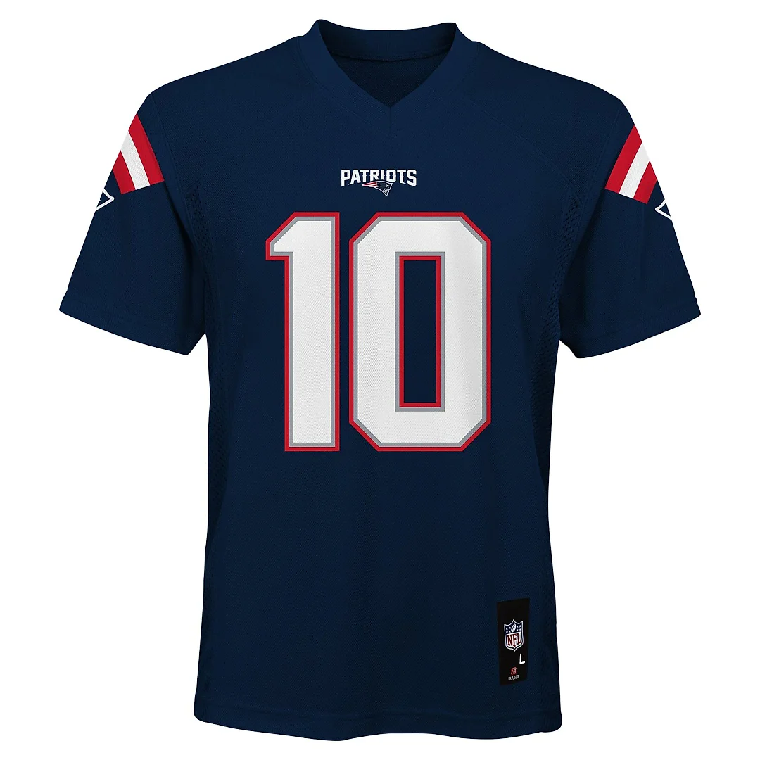 Zennovawear Drake Maye New England Patriots Youth Replica Jersey - Navy