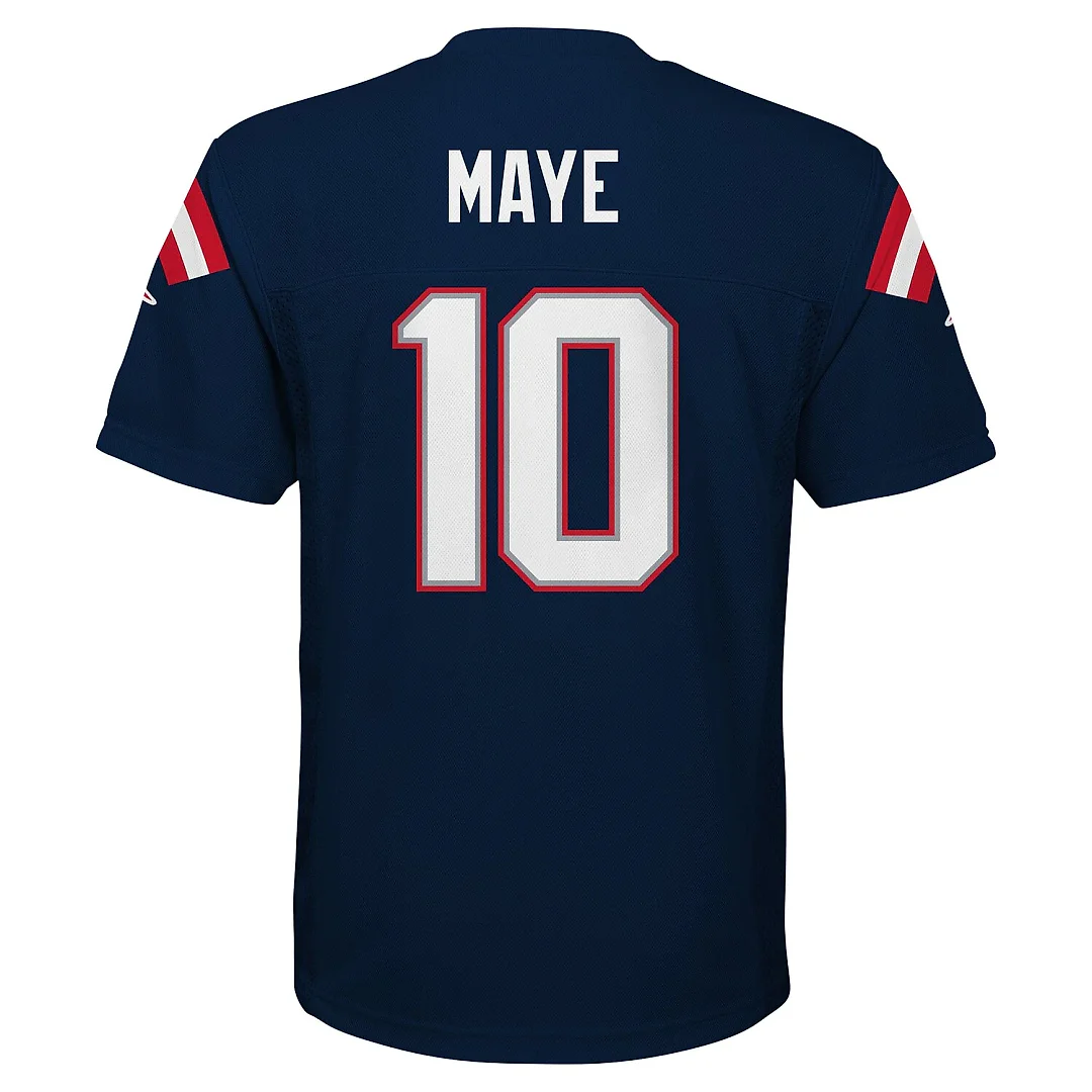 Zennovawear Drake Maye New England Patriots Youth Replica Jersey - Navy