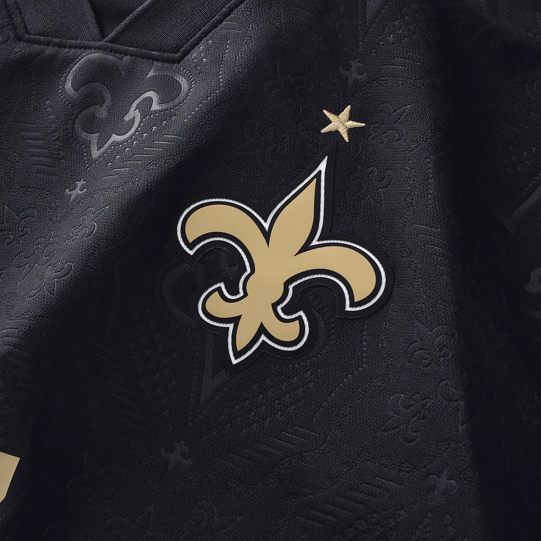 Zennovawear New Orleans Saints Youth Football x Football Collared Fan Top - Black