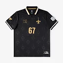 Zennovawear New Orleans Saints Youth Football x Football Collared Fan Top - Black