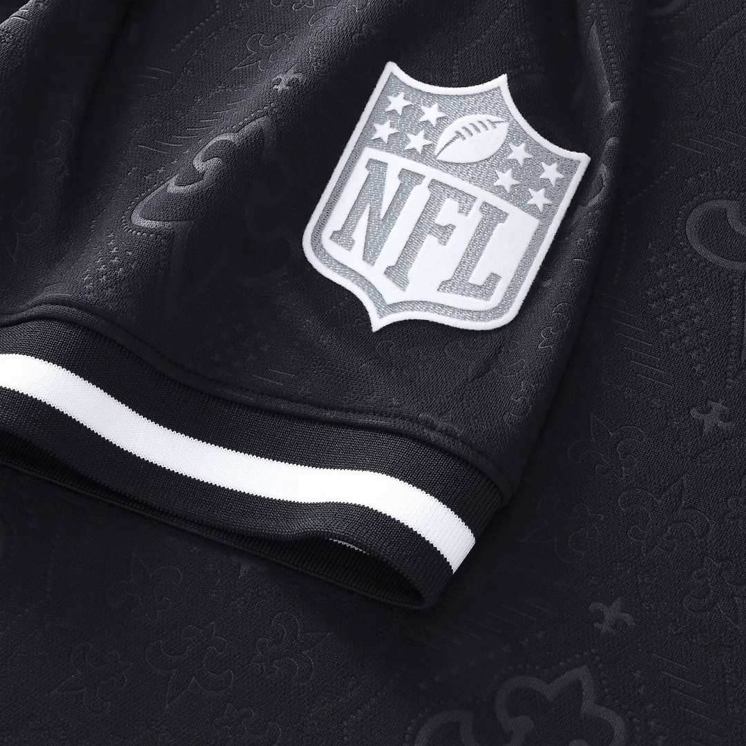 Zennovawear New Orleans Saints Youth Football x Football Collared Fan Top - Black