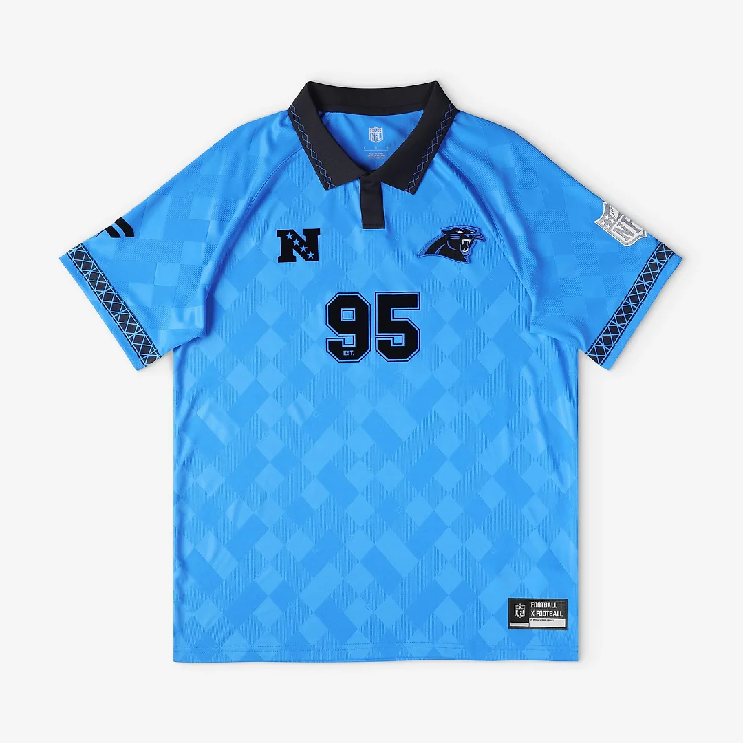 Zennovawear Carolina Panthers Youth Football x Football Collared Fan Top - Blue