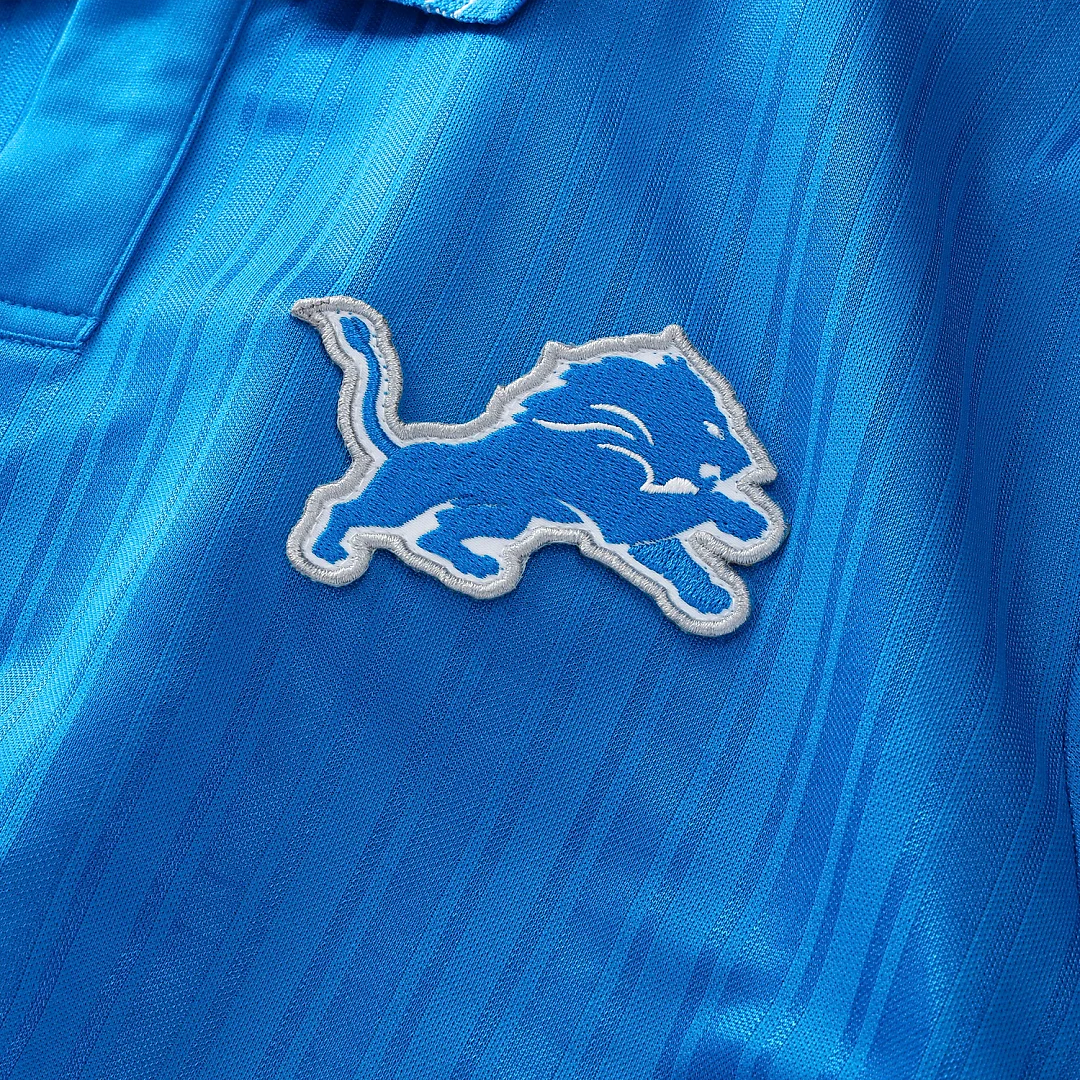 Zennovawear Detroit Lions Youth Football x Football Collared Fan Top - Blue