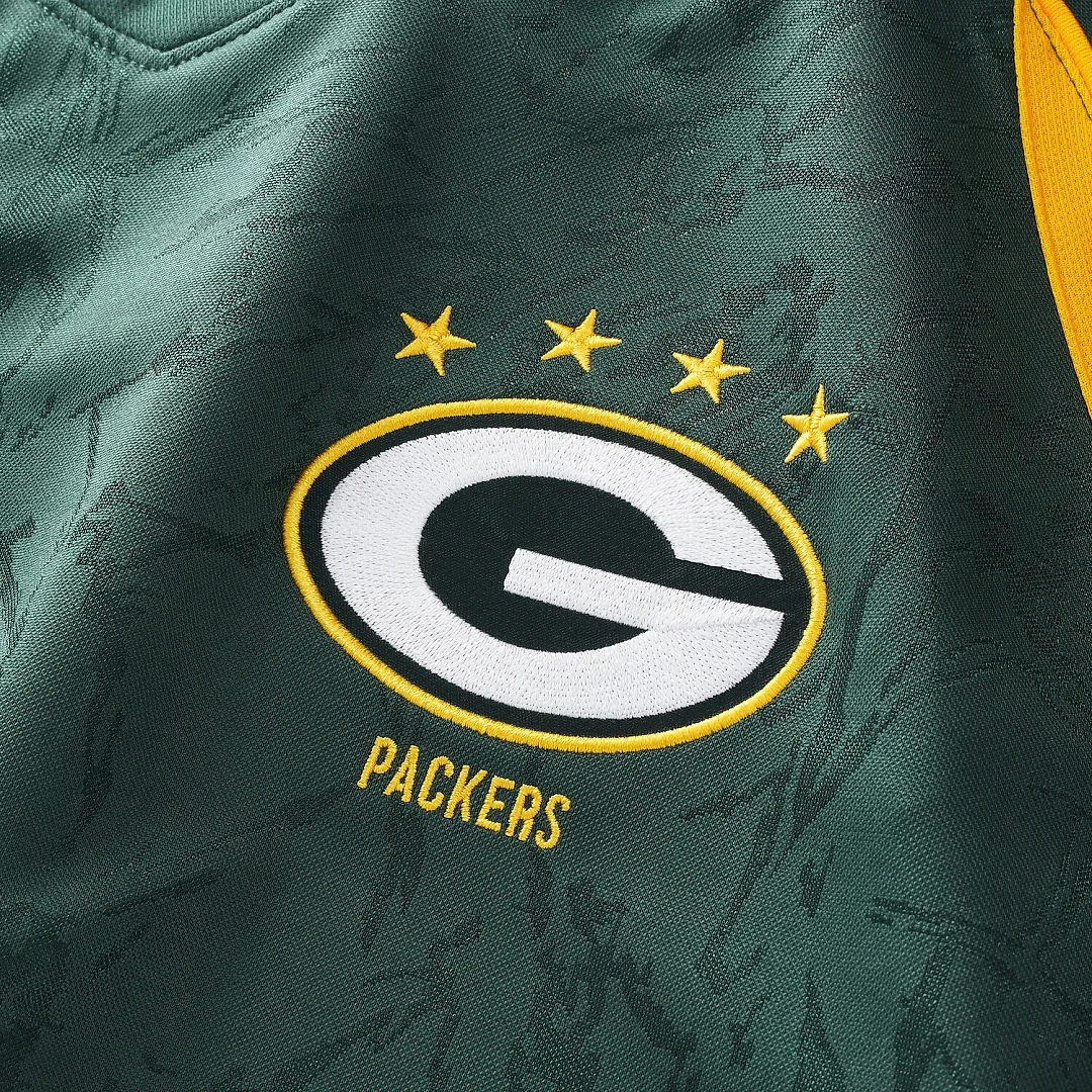 Zennovawear Green Bay Packers Youth Football x Football V-Neck Fan Top - Green