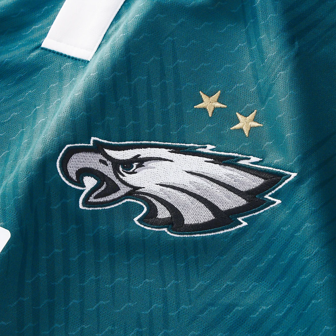 Zennovawear Philadelphia Eagles Youth Football x Football Collared Fan Top - Midnight Green